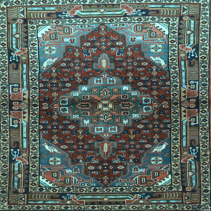 Square Machine Washable Persian Light Blue Traditional Rug, wshtr794lblu