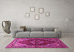 Machine Washable Persian Pink Traditional Rug in a Living Room, wshtr794pnk