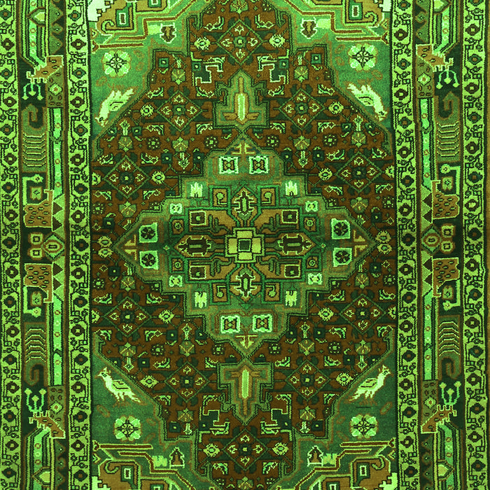 Serging Thickness of Machine Washable Persian Green Traditional Area Rugs, wshtr794grn