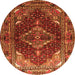 Square Persian Orange Traditional Rug, tr794org