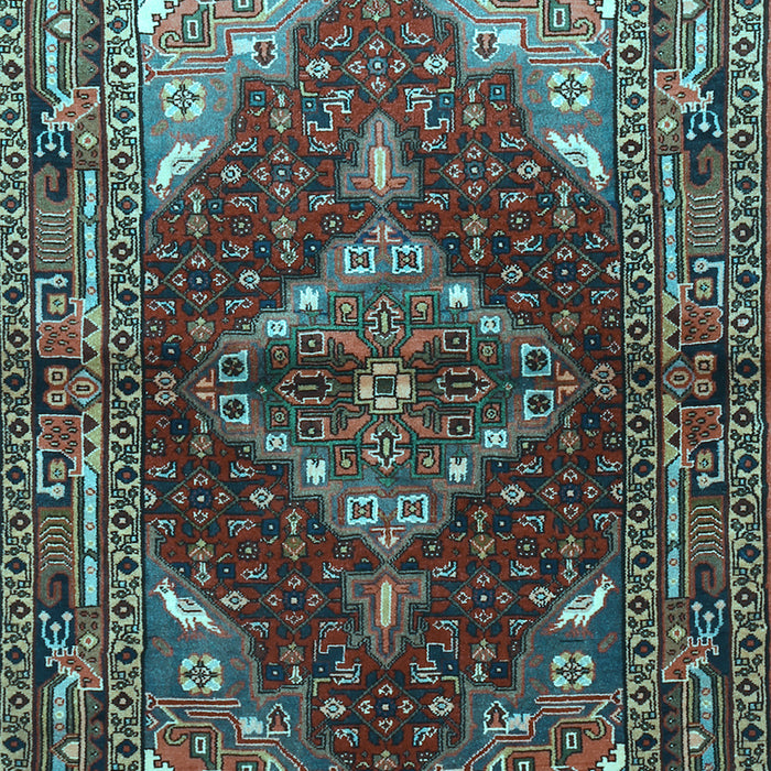 Machine Washable Persian Light Blue Traditional Rug, wshtr794lblu