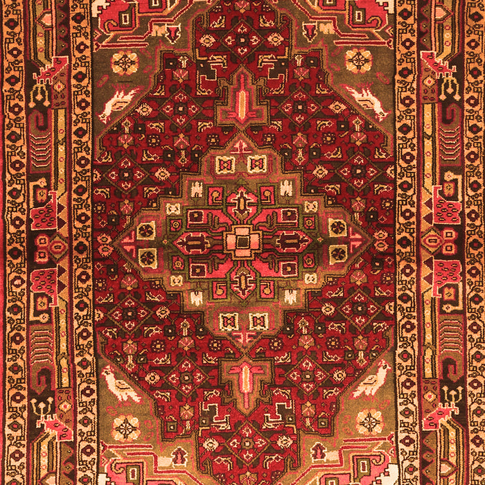 Serging Thickness of Machine Washable Persian Orange Traditional Area Rugs, wshtr794org