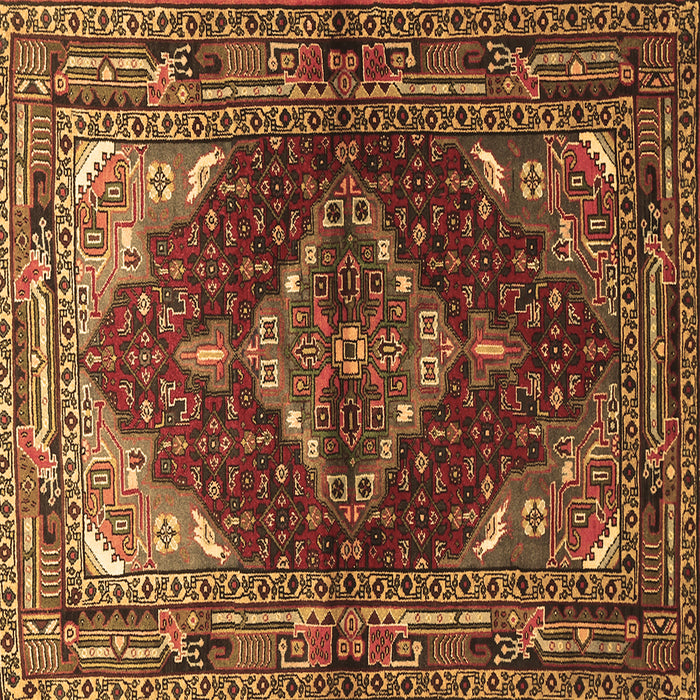 Square Machine Washable Persian Brown Traditional Rug, wshtr794brn