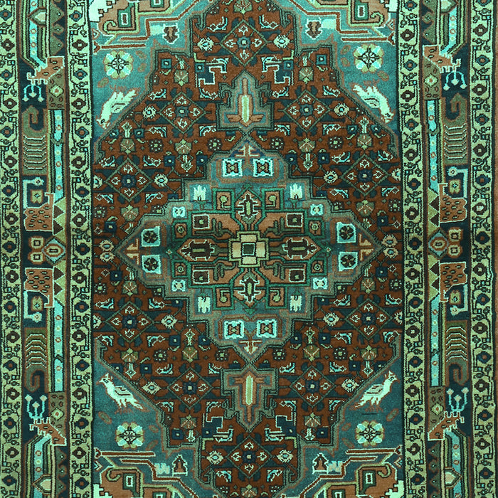 Machine Washable Persian Turquoise Traditional Area Rugs, wshtr794turq