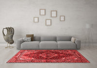 Machine Washable Persian Red Traditional Rug, wshtr794red