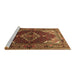 Sideview of Machine Washable Persian Brown Traditional Rug, wshtr794brn