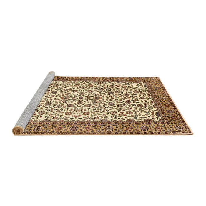 Sideview of Machine Washable Traditional Saddle Brown Rug, wshtr795