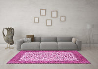 Machine Washable Persian Pink Traditional Rug, wshtr795pnk