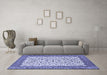 Machine Washable Persian Blue Traditional Rug in a Living Room, wshtr795blu