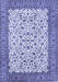 Machine Washable Persian Blue Traditional Rug, wshtr795blu