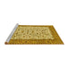 Sideview of Machine Washable Persian Yellow Traditional Rug, wshtr795yw