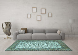 Machine Washable Persian Light Blue Traditional Rug in a Living Room, wshtr795lblu