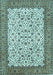 Machine Washable Persian Light Blue Traditional Rug, wshtr795lblu