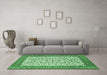 Machine Washable Persian Emerald Green Traditional Area Rugs in a Living Room,, wshtr795emgrn