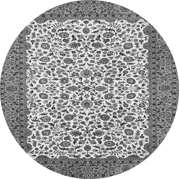 Machine Washable Persian Gray Traditional Rug, wshtr795gry