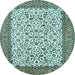 Round Persian Light Blue Traditional Rug, tr795lblu