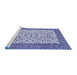 Sideview of Machine Washable Persian Blue Traditional Rug, wshtr795blu