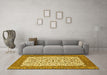 Machine Washable Persian Yellow Traditional Rug in a Living Room, wshtr795yw