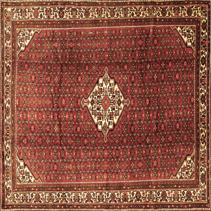 Square Machine Washable Persian Brown Traditional Rug, wshtr796brn