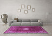 Machine Washable Persian Purple Traditional Area Rugs in a Living Room, wshtr796pur