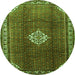 Square Persian Green Traditional Rug, tr796grn