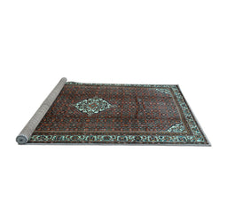 Sideview of Machine Washable Persian Light Blue Traditional Rug, wshtr796lblu