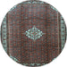 Round Persian Light Blue Traditional Rug, tr796lblu