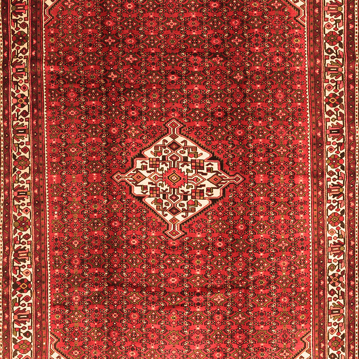 Serging Thickness of Machine Washable Persian Orange Traditional Area Rugs, wshtr796org