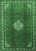 Machine Washable Persian Emerald Green Traditional Area Rugs, wshtr796emgrn