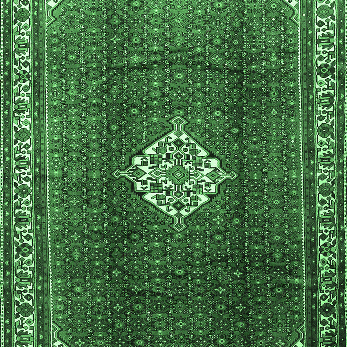Machine Washable Persian Emerald Green Traditional Area Rugs, wshtr796emgrn