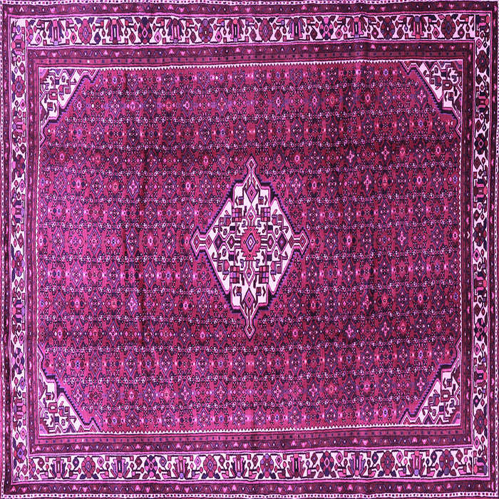 Square Machine Washable Persian Purple Traditional Area Rugs, wshtr796pur