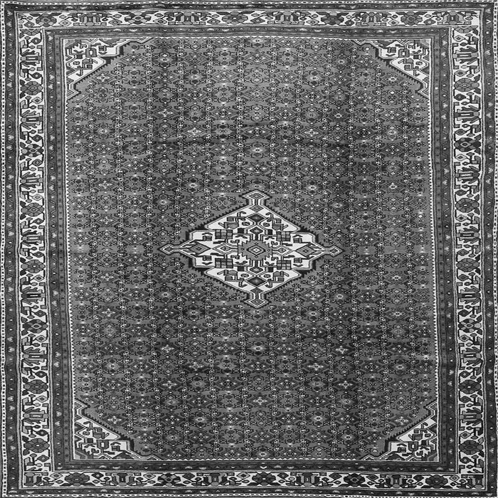 Round Machine Washable Persian Gray Traditional Rug, wshtr796gry