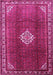 Machine Washable Persian Pink Traditional Rug, wshtr796pnk