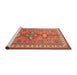 Sideview of Machine Washable Traditional Peru Brown Rug, wshtr797