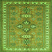 Round Machine Washable Persian Green Traditional Area Rugs, wshtr797grn