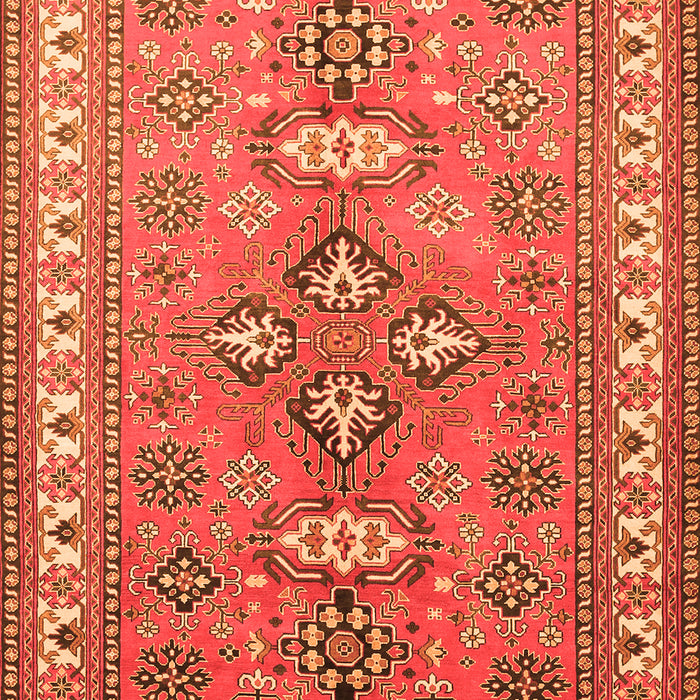 Serging Thickness of Machine Washable Persian Orange Traditional Area Rugs, wshtr797org