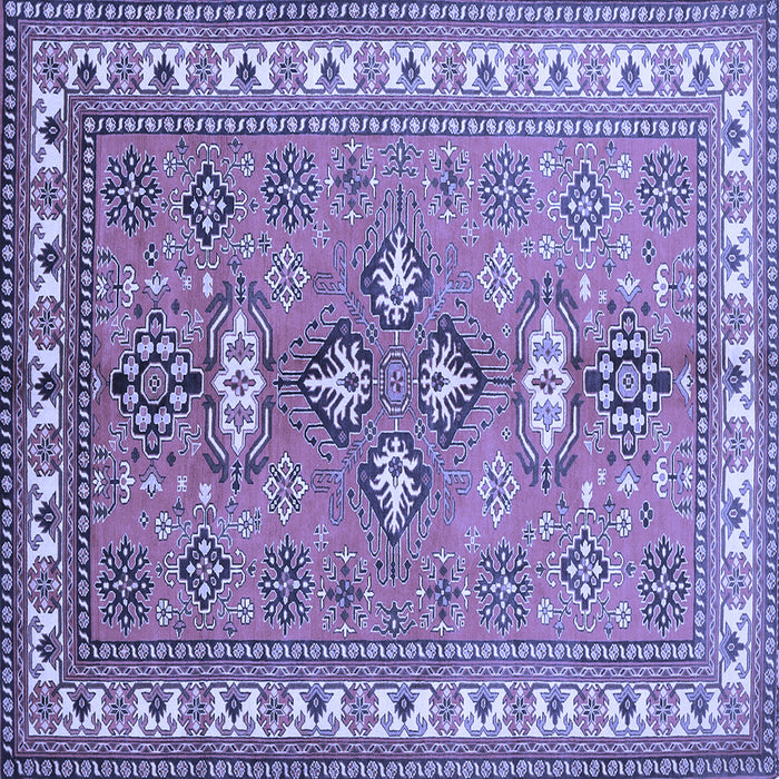 Square Machine Washable Persian Blue Traditional Rug, wshtr797blu