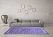 Machine Washable Persian Blue Traditional Rug in a Living Room, wshtr797blu