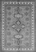 Serging Thickness of Machine Washable Persian Gray Traditional Rug, wshtr797gry