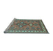 Sideview of Machine Washable Persian Light Blue Traditional Rug, wshtr797lblu