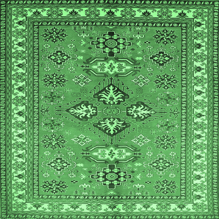 Square Persian Emerald Green Traditional Rug, tr797emgrn