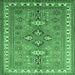 Square Persian Emerald Green Traditional Rug, tr797emgrn