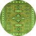 Square Persian Green Traditional Rug, tr797grn