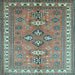 Square Machine Washable Persian Light Blue Traditional Rug, wshtr797lblu