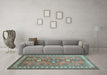 Machine Washable Persian Light Blue Traditional Rug in a Living Room, wshtr797lblu