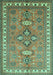 Machine Washable Persian Turquoise Traditional Area Rugs, wshtr797turq