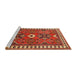 Sideview of Machine Washable Traditional Bronze Brown Rug, wshtr798
