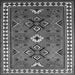 Serging Thickness of Geometric Gray Traditional Rug, tr798gry