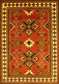 Geometric Yellow Traditional Rug, tr798yw