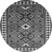 Square Geometric Gray Traditional Rug, tr798gry